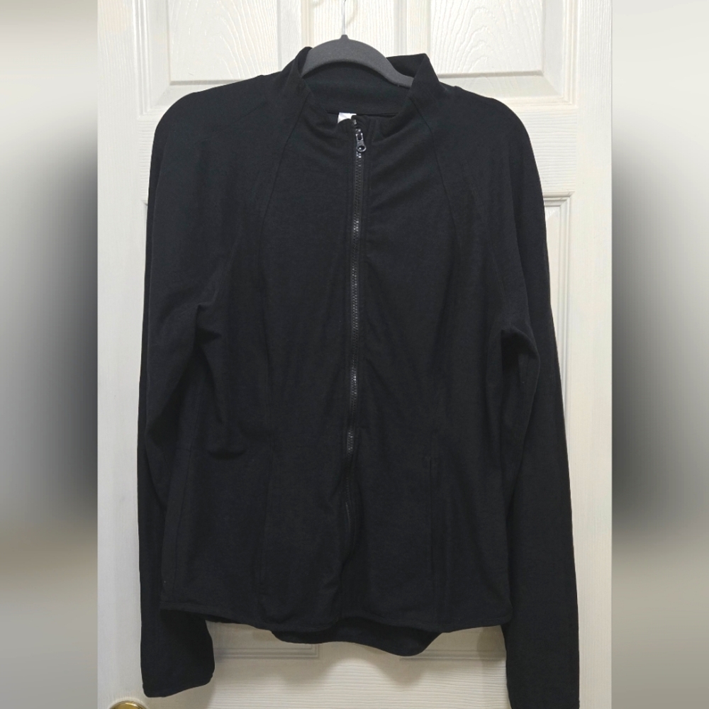 Yogalicious Lux Heather Charcoal Black Full Zip Active Jacket Women XXL